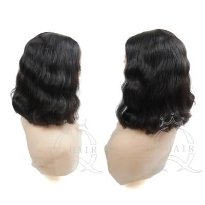 China Wig Factory Wholesale High Quality Virgin Hair Natural Black Color Swiss Lace Top Wigs for Medical or Beauty Use