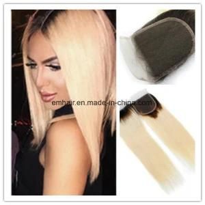 Hot Selling Wholesale Price Brazilian Hair Lace Closure 4X4 Straight Brazilian Blond Ombre Hair Lace Closure