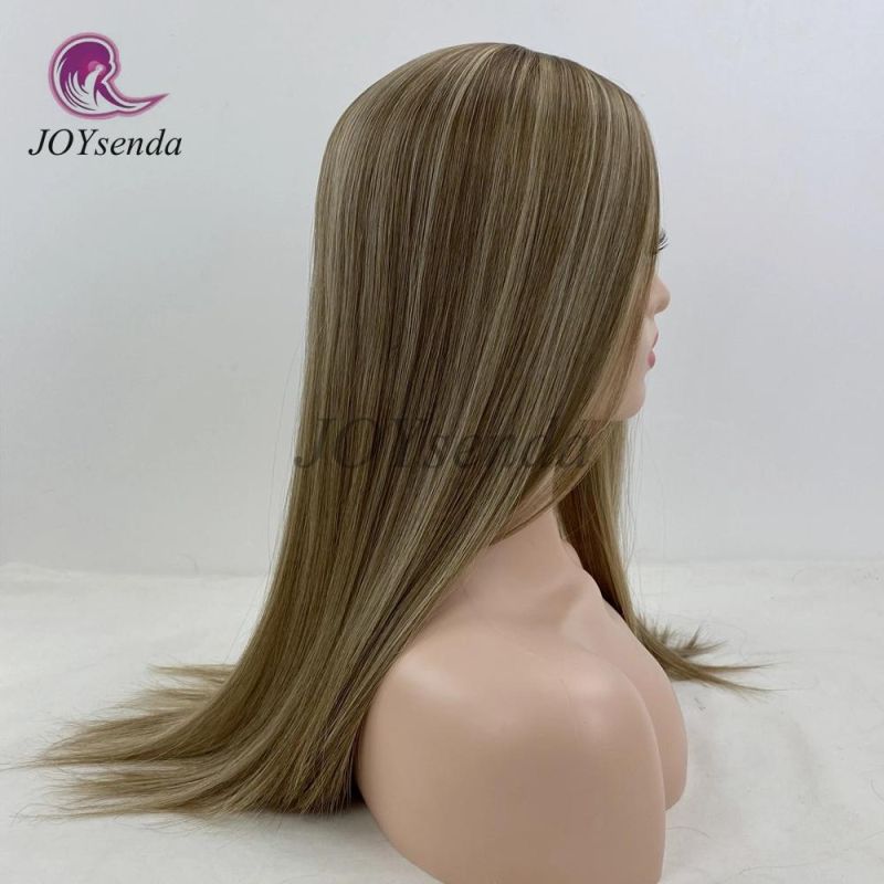 Blonde Color Natural Scalp Silk Base Top Virgin Human Hair Clips in Hair Topper/Hair Pieces