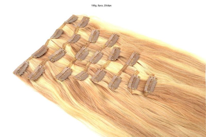 Stock Immediate Shipment Clip Remy Human Hair Extension