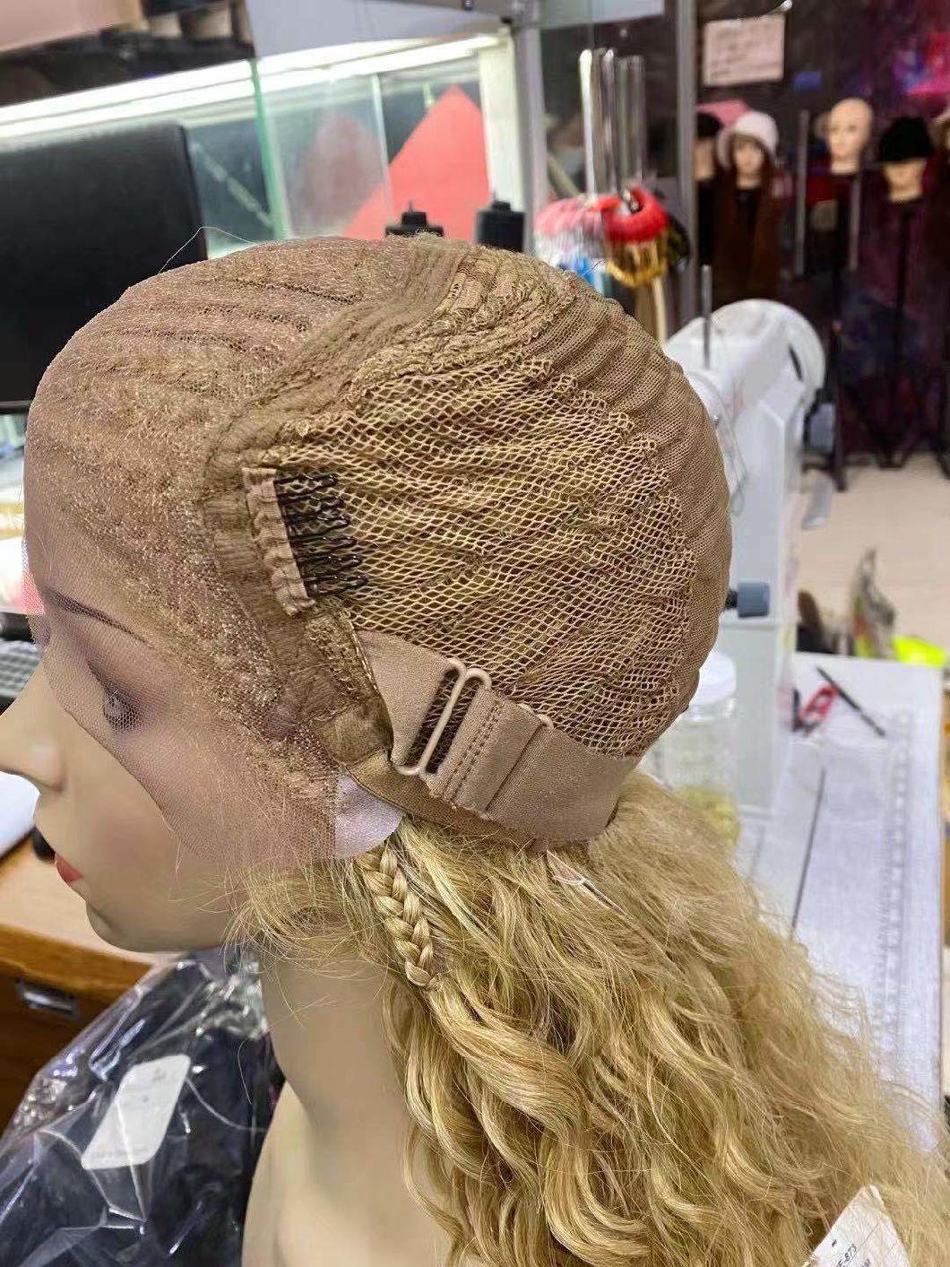 Wholesale Lace Front Wig Blonde 26 Inch Curly Wig Synthetic Hair Braided Wigs for Black Women