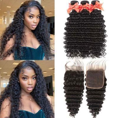 Brazilian Hair Loose Deep Wave Lace Closure 4*4 Remy Human Hair