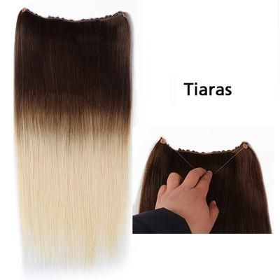 Top Quality Fish Thread in Hair Extensions Remy Hair Flip