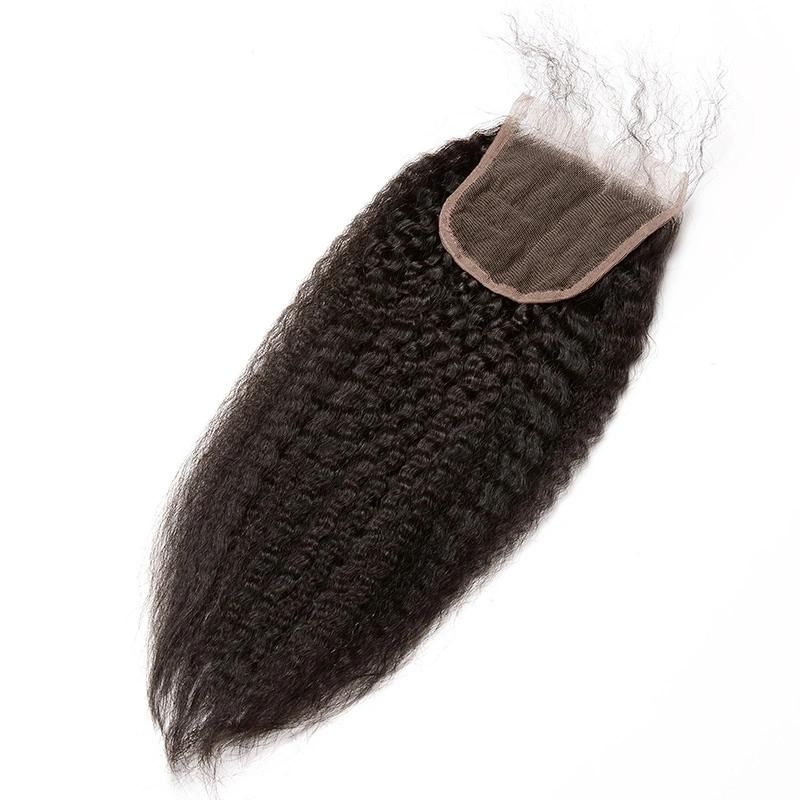 Factory Price Pixie Curls Human Hair with Closure 4X4 Kinky Straight Hair Swiss Lace Closures