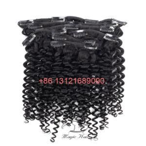 Malaysian Curly Brazilian Human Hair 7 Pieces/Set Clip in Hair Extensions