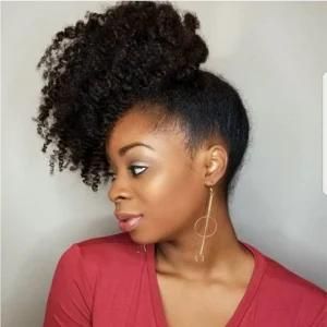 Kinky Curly Natural Black Ponytail 100% Human Hair Extension