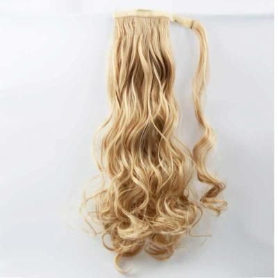 Ombre Blond Human Hair Extension Magic Paste Drawstring Ponytail Wholesale Brazilian Hair