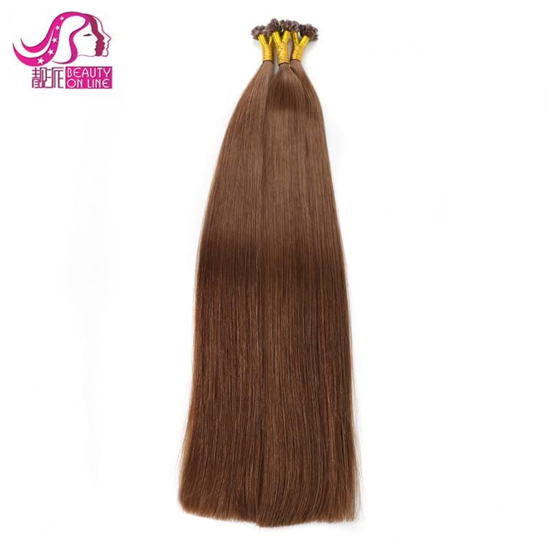 Human Hair Keratin Hair Bonding Extensions Flat Tip Hair Extensions