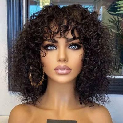 Kbeth 150% 200% Density Brazilian Perruque Glueless Nonlace Machine Made with Bang Water Wave 100% Human Hair Wigs, Main Picture 14&quot; Wholesale