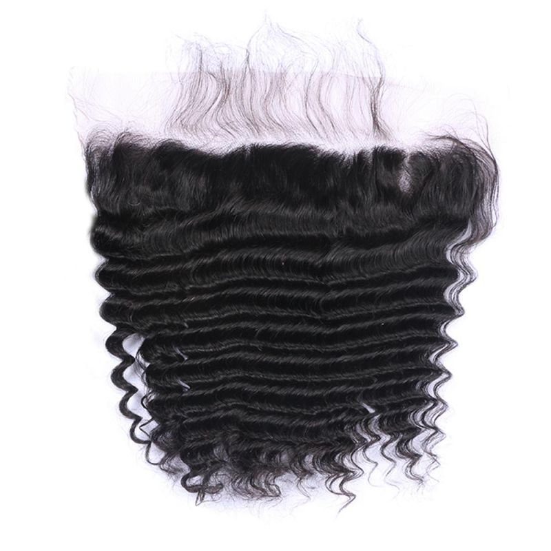 Kbeth Wholesale Factory Price Raw Cuticle Aligned Virgin Deep Wave Human Hair Lace Frontal Toupee 13X4 HD Swiss Lace Toupee with Baby Hair