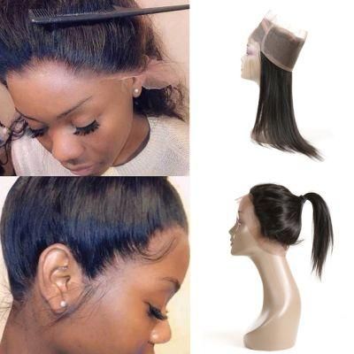 Wholesale 10A Brazilian Vigin Hair 360 Straight Lace Frontal with Baby Hair 100% Humanhair