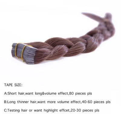 Tape Hair Extensions Human Hair 50g/100g Per Pack Silky Straight Tape Hair PU Seamless Skin Weft Hair