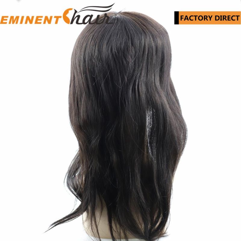 Lace with PU Edge Virgin Hair Women Hair Replacement