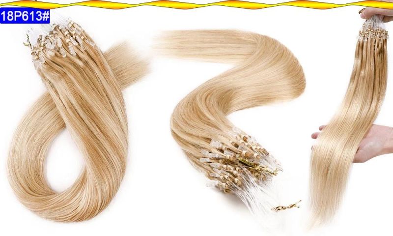 Fish Line Hairpiece Natural Hair Extensions Human Hair Hair Micro Ring Micro Link Micro Loop Hair Extensions