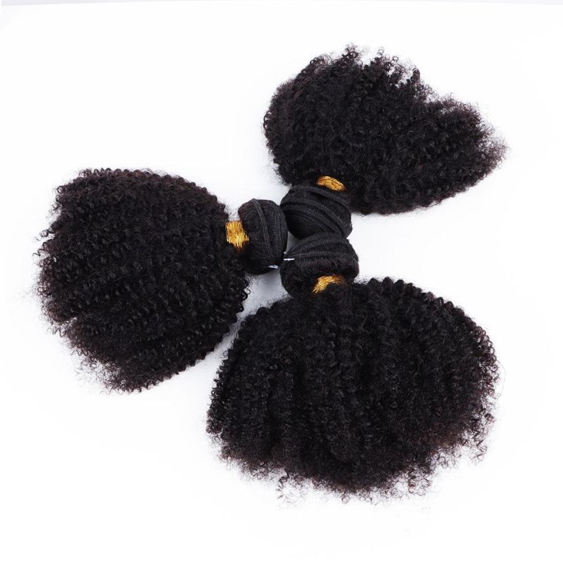 Kbeth Afro Kinky Human Hair Extension Puffy Weaving for Black Women Custom Short Remy 100 Virgin Brazilian Hair Weft