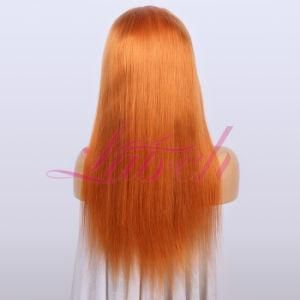 Pre Plucked Hairline Orange Straight Full Lace Wigs