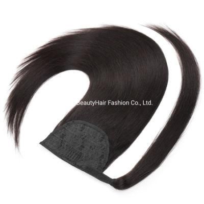 60g 16&quot; 100% Indian Remi Virgin Hair Weave Human Hair Drawstring Ponytail