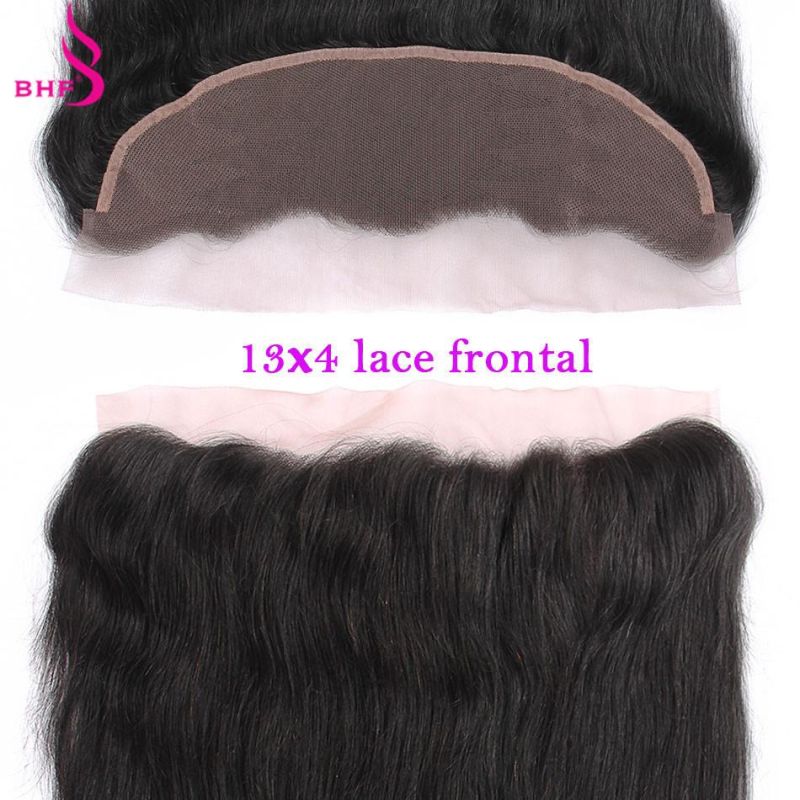 Full Lace Frontal Human Hair Wigs Wigs Brazilian Virgin Hair Closure 4"*13" Swiss Lace Natural