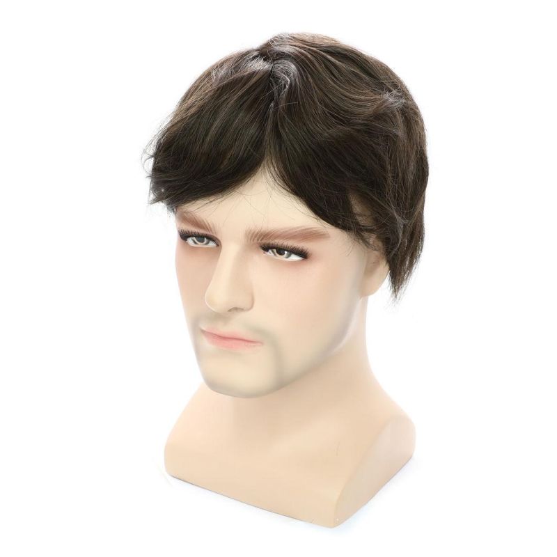 Lace Front Human Hair Stock Men′s Toupee