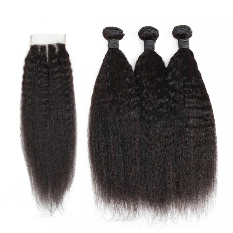 Bomb Hair Kinky Curly Hair Bundle with Closure Hair Wig