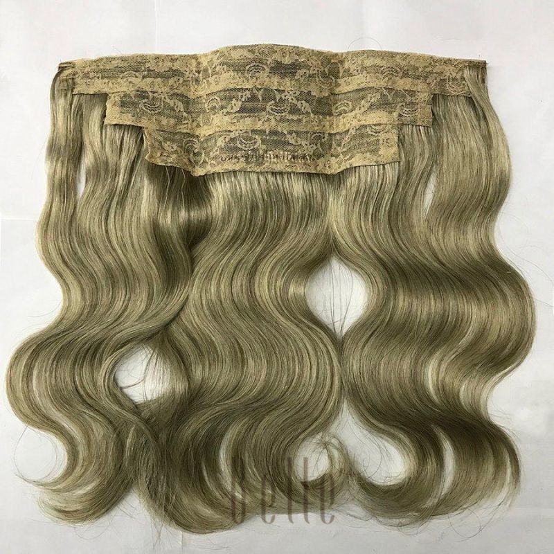 100% Virgin Hair Human Hair Halo Hairpiece Extension