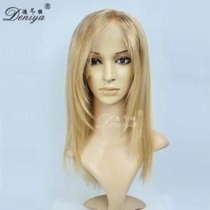 Fashion Blonde Color Straight High Quality Remy Human Hair Lace Front Wig