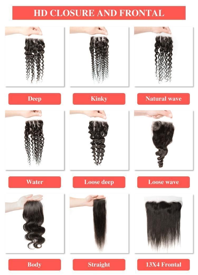 Brazilian HD Lace Frontals Closure with Human Hair Bundle Long 613 6X6 Virgin Raw 13X6 30 Inches Deep Bodywave Bundles