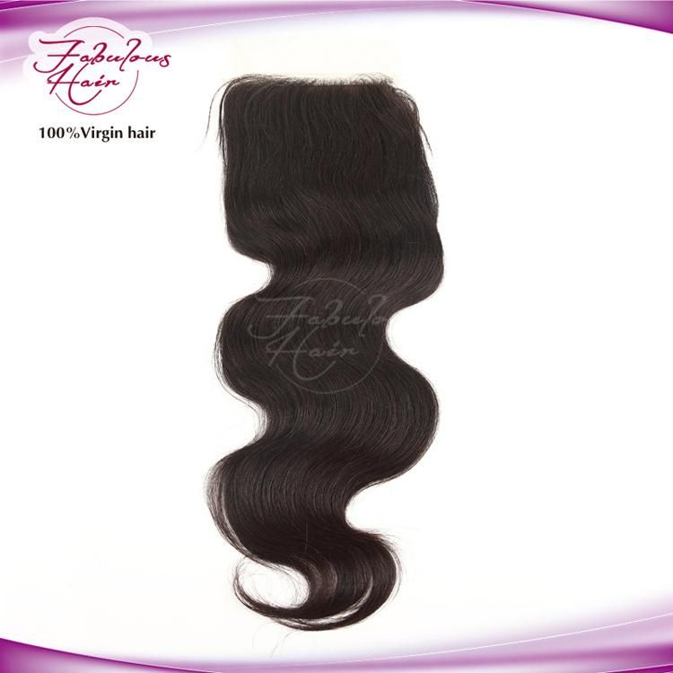 8A Peruvian Body Wavy Natural Lace Closure Human Hair