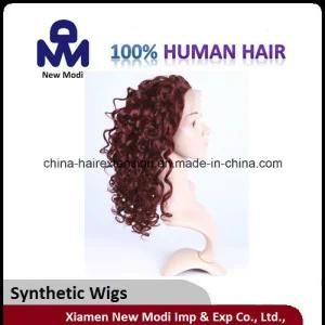 Popular Hand-Made Lady Lace Wig with Synthetic Hair