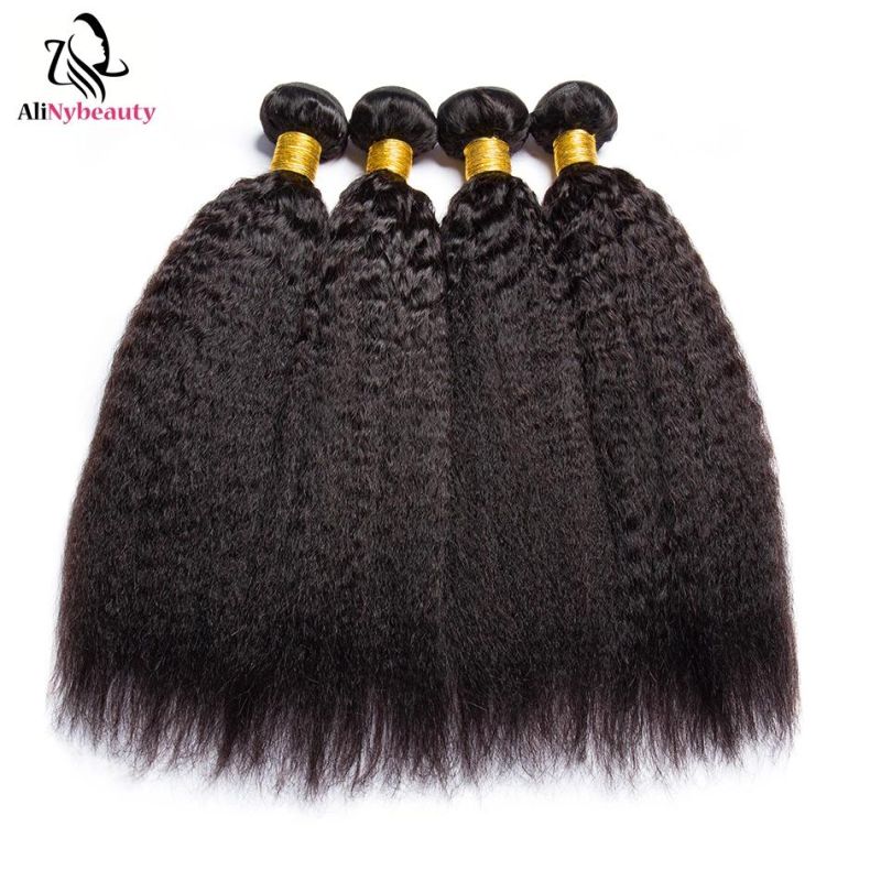 China Suppliers Natural Black Color Hair Kinky Straight