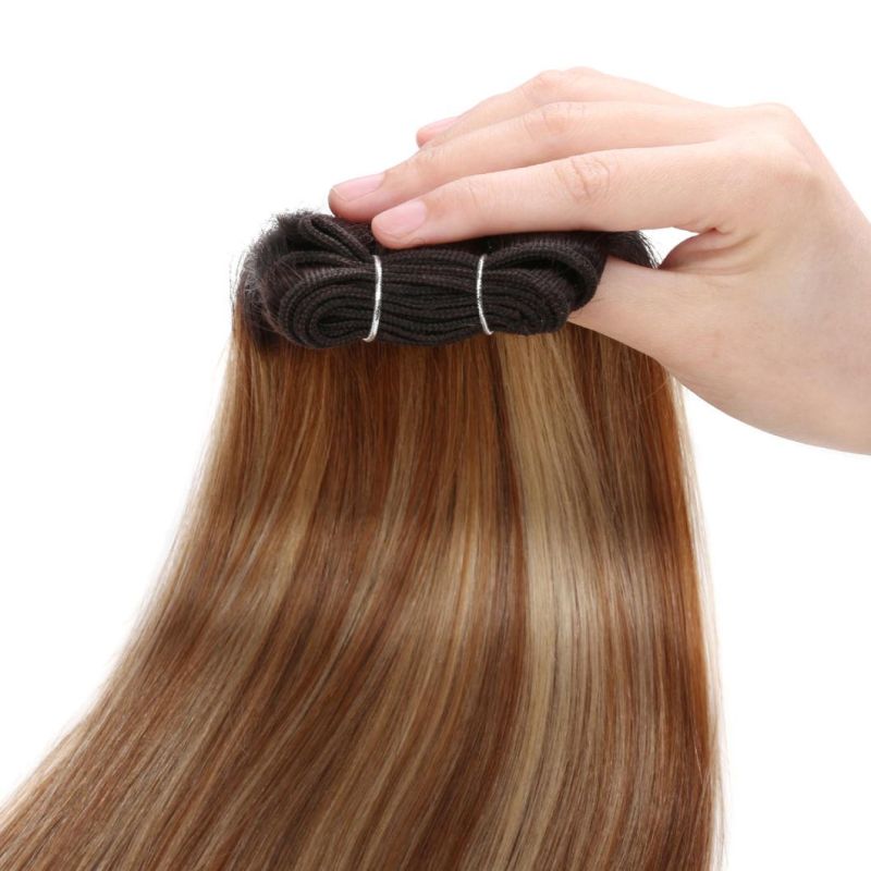 Top Grade Hot Sale Balayage Color Remy Human Hair Weft Extension