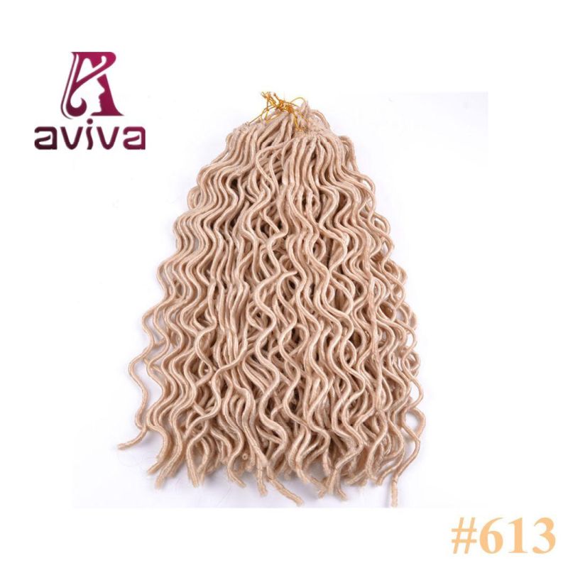 (24 Roots-1 Pack) 20′′ Wavy Faux Locs Crochet Synthetic Braiding Hair Soft Curly Fauxlocs Havana Mambo Twist Kanekalon Hair Extensions Braids
