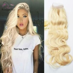 Brazilian Lace Frontal Closures Body Wave 613# 100% Unprocessed Peruvian Virgin Human Hair