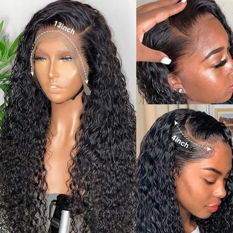 13X4 Human Hair Curly Lace Frontal Wig Deep Wave Wigs