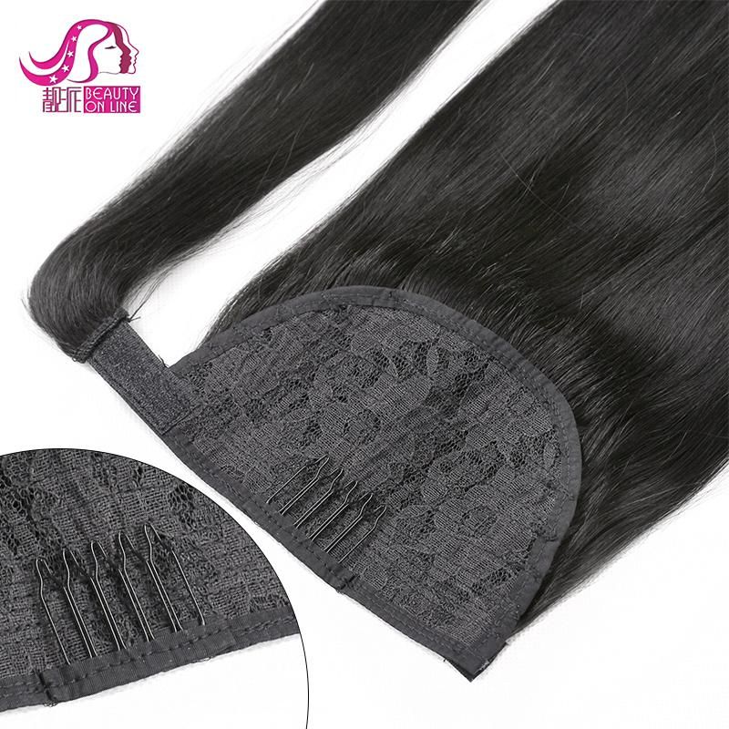 10-40inch Double Drawn 100% Remy Russia Human Hair Wrap Clip Ponytail Hair Extension, Wholesale Drawstring Ponytail Hairpiece, Human Hair Ponytail Extensions