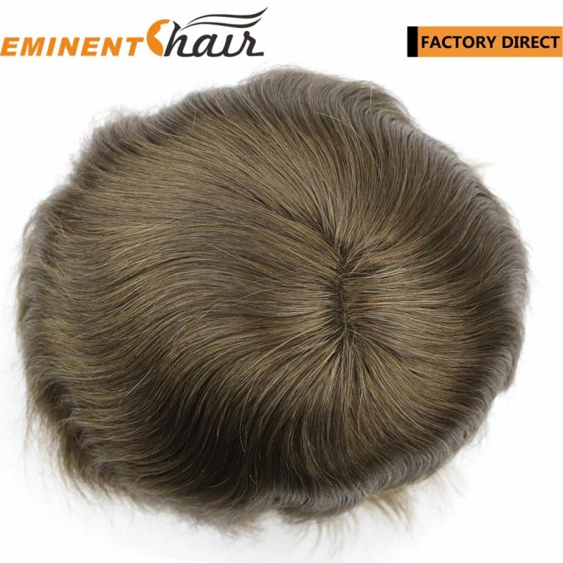 Lace Front Human Hair Men′s Wholesale Hair Topper