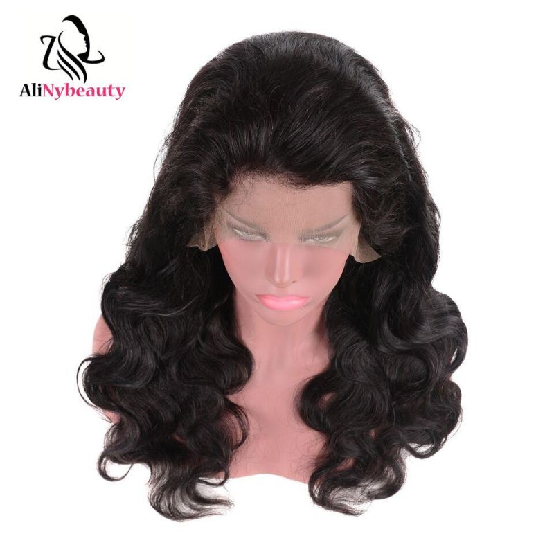 Alinybeauty Virgin Brazilian Body Wave Wig Natural Hairline Full Lace Wig