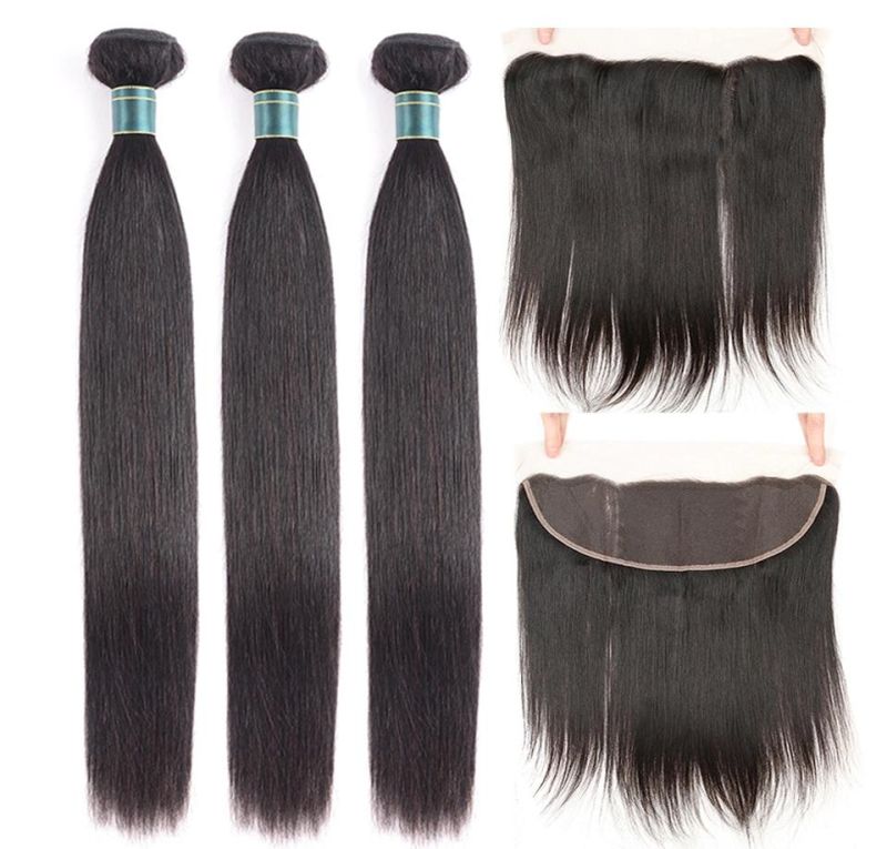 Kbeth Large Stock Brazilian 8 Inch to 20 Inch Straight Frontal Lace Toupee with Virgin Hair Bundles with Middle PAR 13*4 Lace Toupee Wholesale