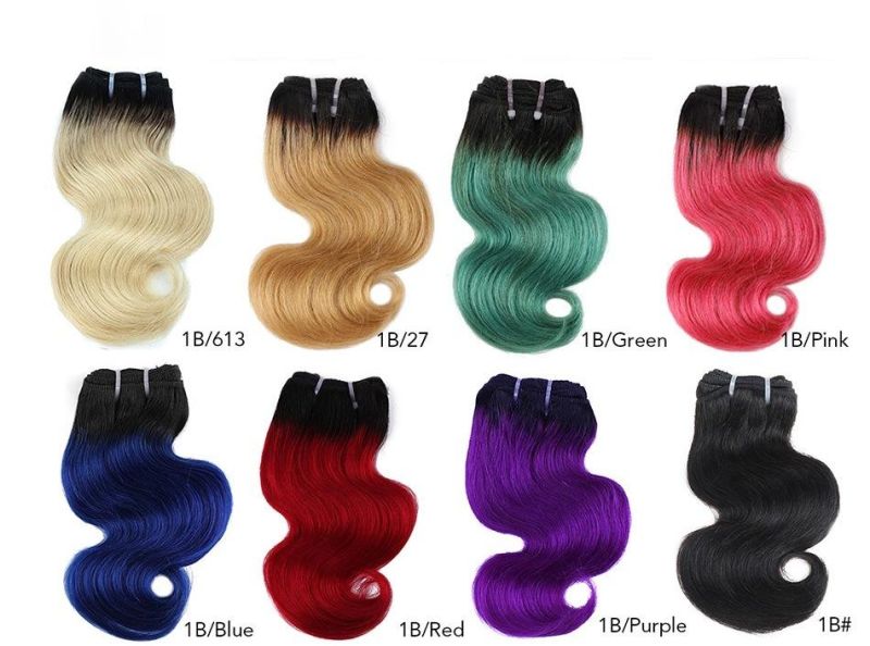 Wholesale Ombre Highlight Color Natural Human Hair Weave Bundles Human Hair Bundles Brazilian Virgin Hair Weaving Human Hair Extensions