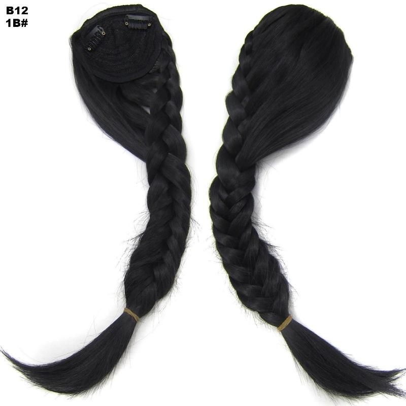 Synthetic Handmade Plait Fishtail Side Bangs Clip in Hair Piece