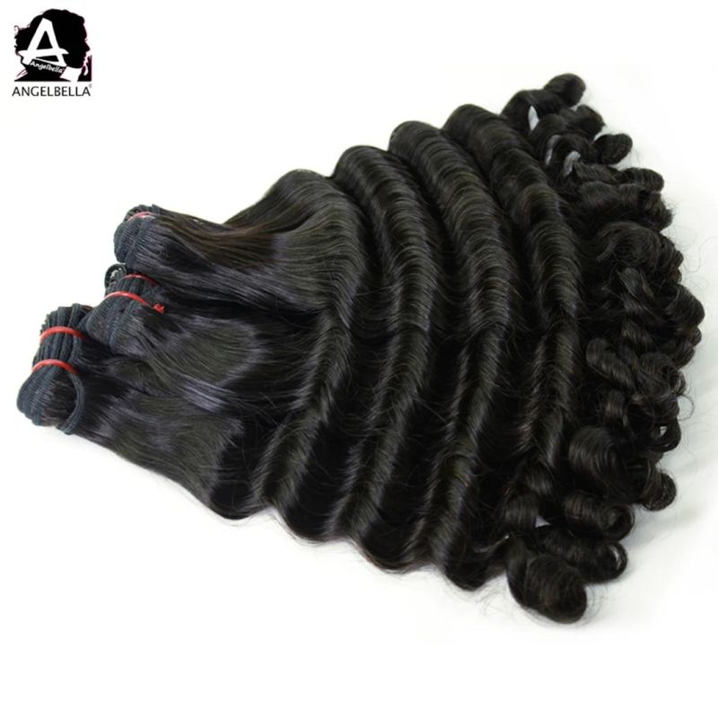 Angelbella Wholesale Raw Virgin Loose Deep Funmi Hair Natural Black Remy Brazilian Hair Bundles