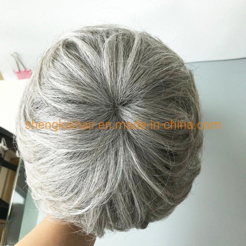 Premium Quality Full Handtied Grey Hair Color Women Hair Wigs