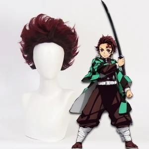 Anime Cosplay Kamado Tanjirou Red Short Hair Anime Cos Wig