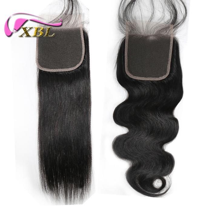 Bleached Knots Free Part Brazilian Human Hair Virgin Lace Closure