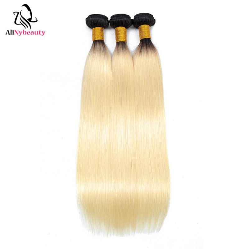 Alinybeauty Wholesale Ombre T1b/613 Hair Bundles with Frontal