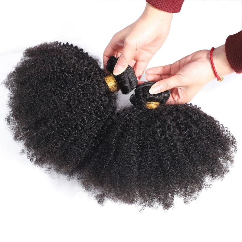 Afro Kinky Curly Hair Bundles 100% Human Hair Bundles Remy Hair Weaves Short Curly Hair 20 Inches