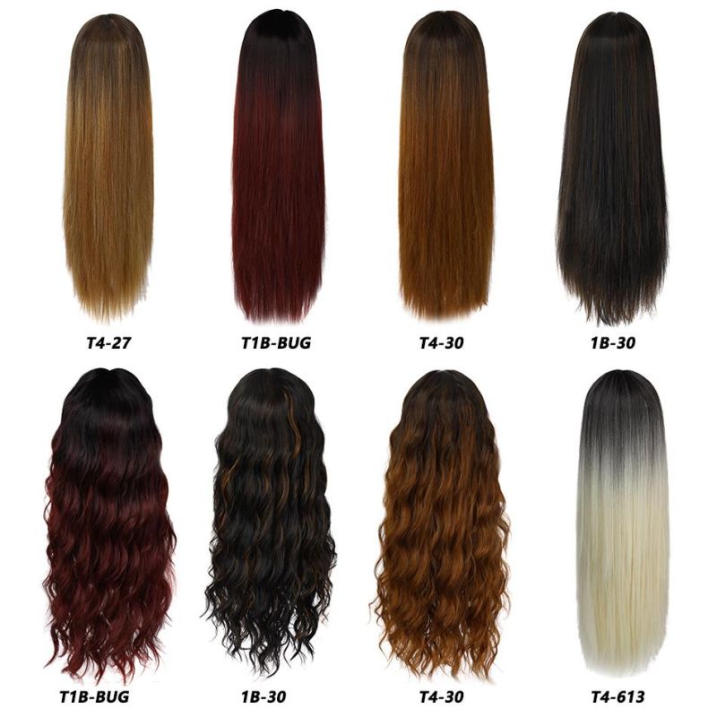 Long Straight Wig Synthetic Natural Looking Hair 28′ ′ 265g Machine Made Cosplay Party Daily Use