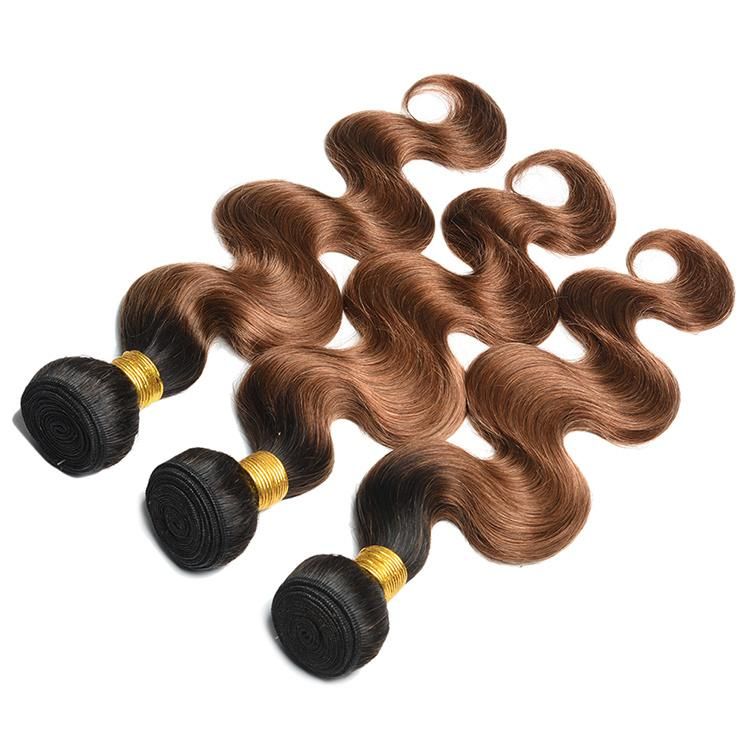 Wholesale Brazilian Hair Weave Body Wavy Bundles Human Hair Extension #T1b/30