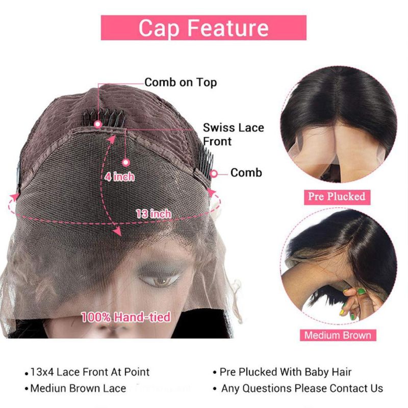 Jerry Curly 13X4 Lace Front Human Hair Wigs 150% Density, Unprocessed Brazilian Virgin Hair Free Part Wig Pre Plucked with Baby Hair
