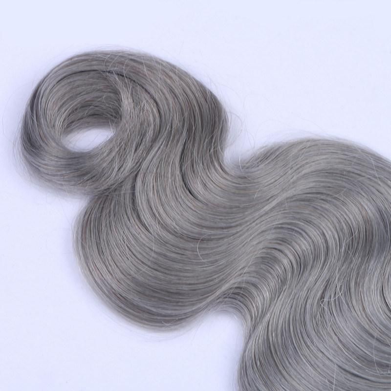 Color 1b/Grey Body Wave Brazilian Ombre Human Hair